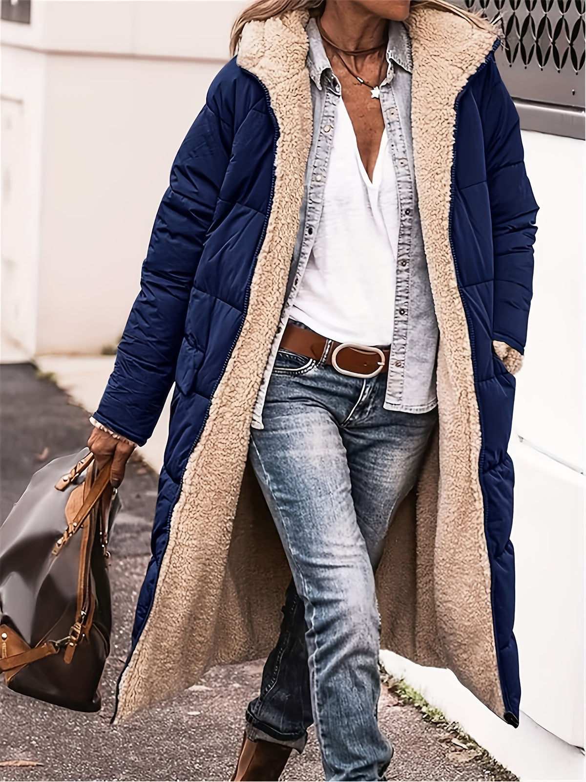 Nicoleta | Palton Dama Plus Size cu Gluga