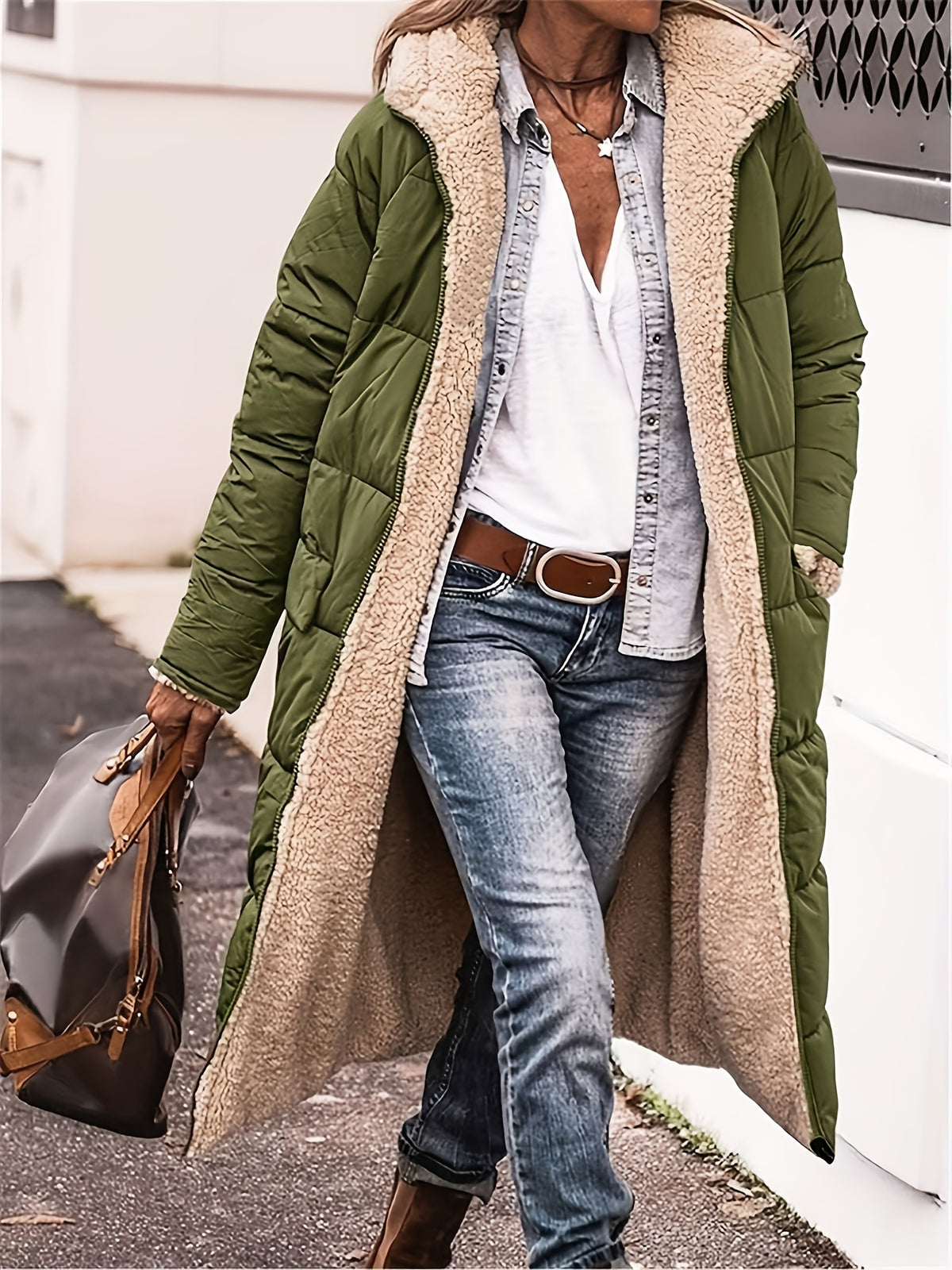 Nicoleta | Palton Dama Plus Size cu Gluga