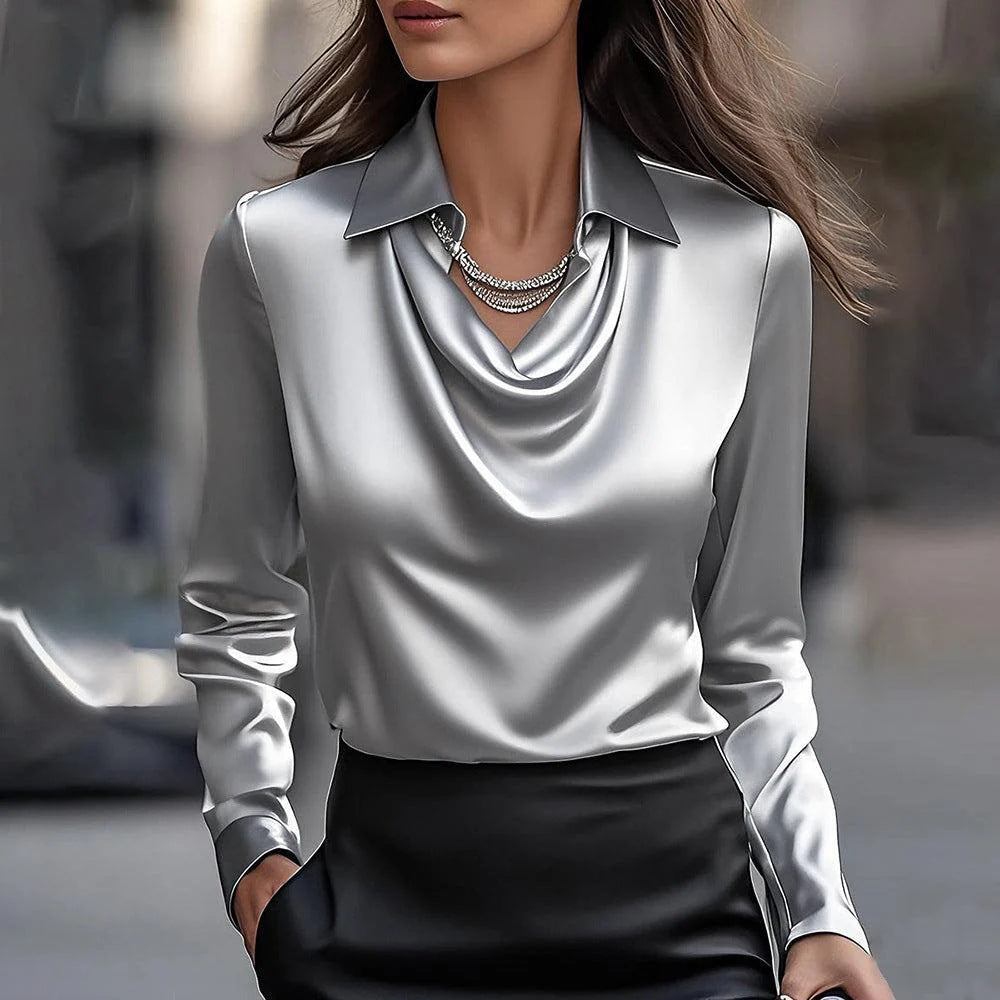 Sanda | Bluza Dama Alba cu Drapaj Elegant