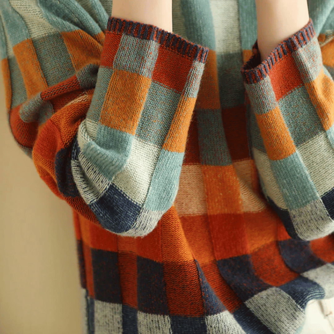 Codruța | Pulover Dama Helanca din Cashmere cu Model Patchwork