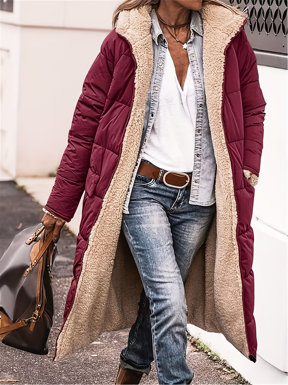 Nicoleta | Palton Dama Plus Size cu Gluga