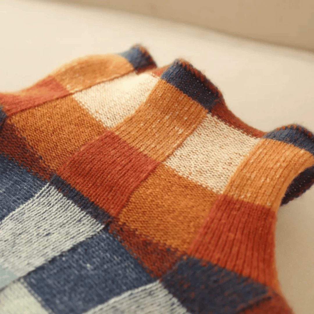 Codruța | Pulover Dama Helanca din Cashmere cu Model Patchwork
