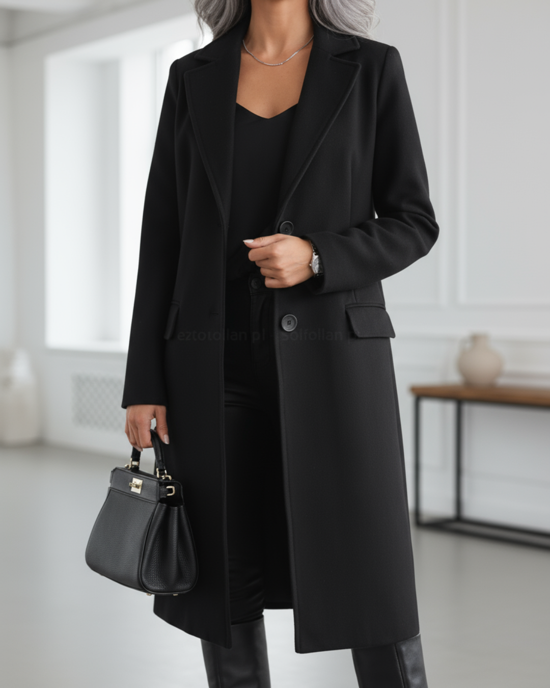 Iuliana | Palton Dama Lung Elegant