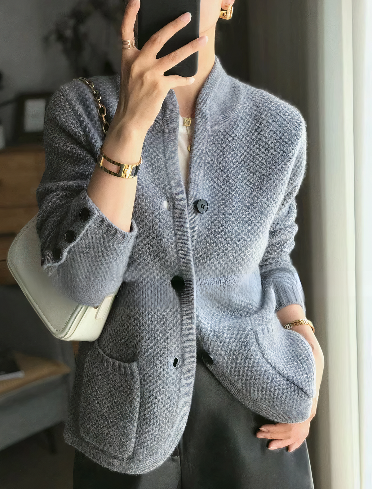 Vivien | Cardigan Dama din Cashmere cu Nasturi