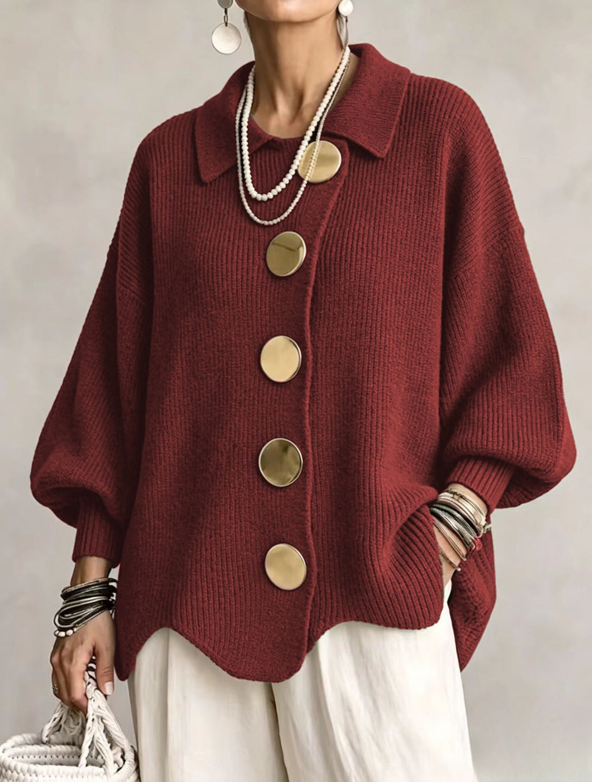 Melania | Cardigan Dama Tricotat cu Nasturi