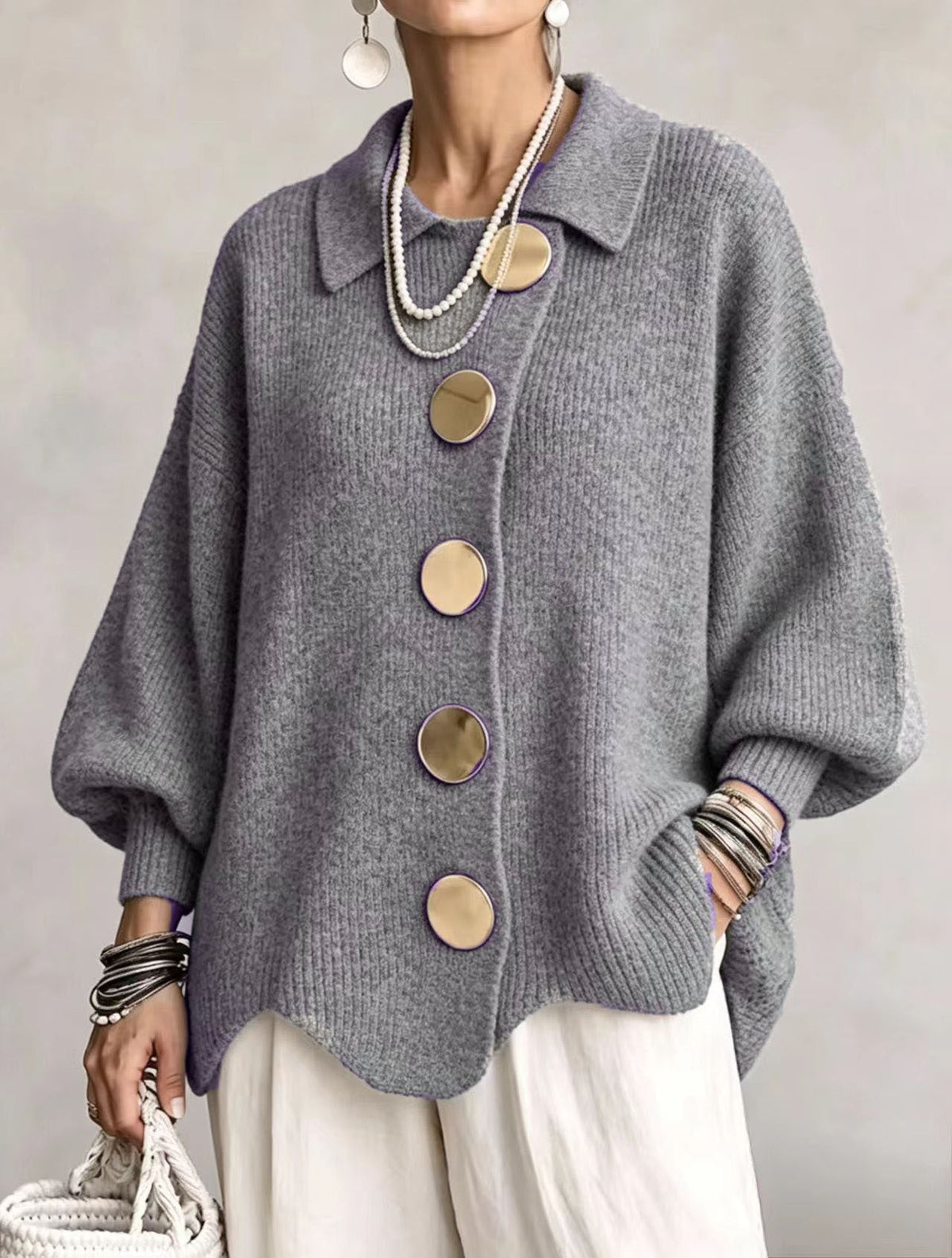 Melania | Cardigan Dama Tricotat cu Nasturi