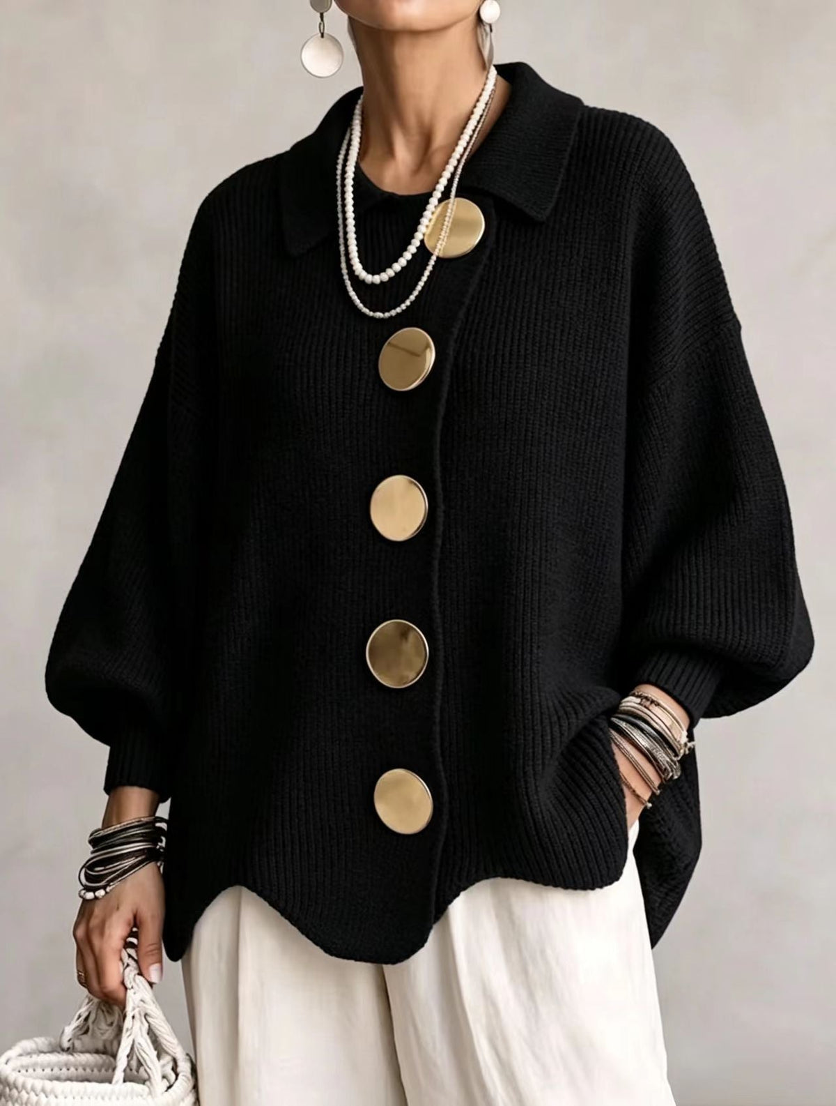 Melania | Cardigan Dama Tricotat cu Nasturi