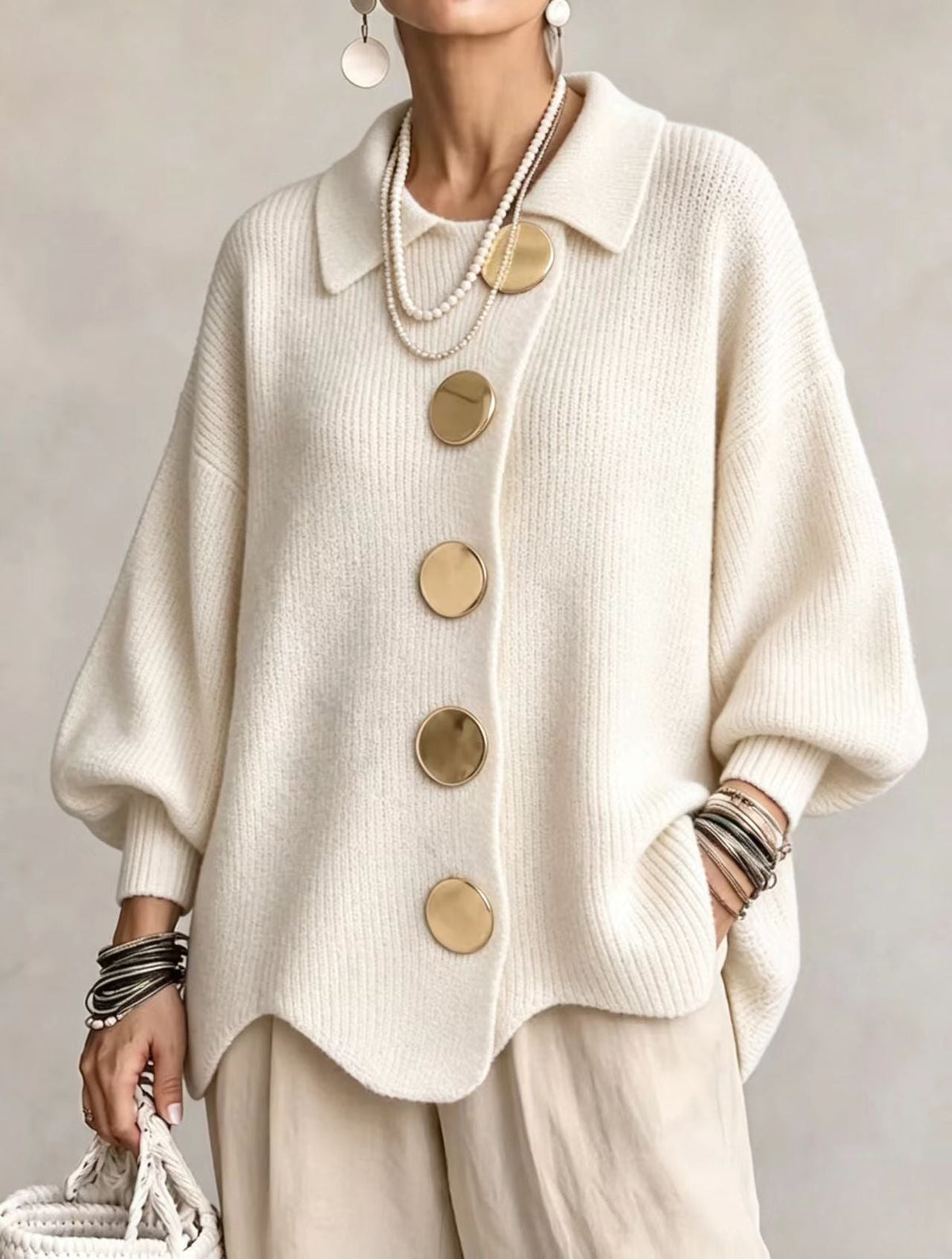 Melania | Cardigan Dama Tricotat cu Nasturi