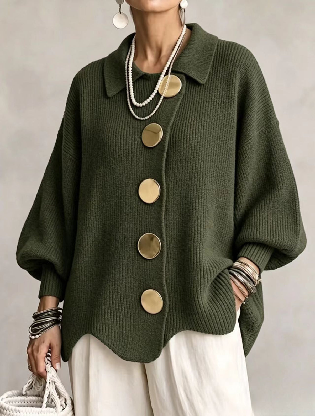 Melania | Cardigan Dama Tricotat cu Nasturi