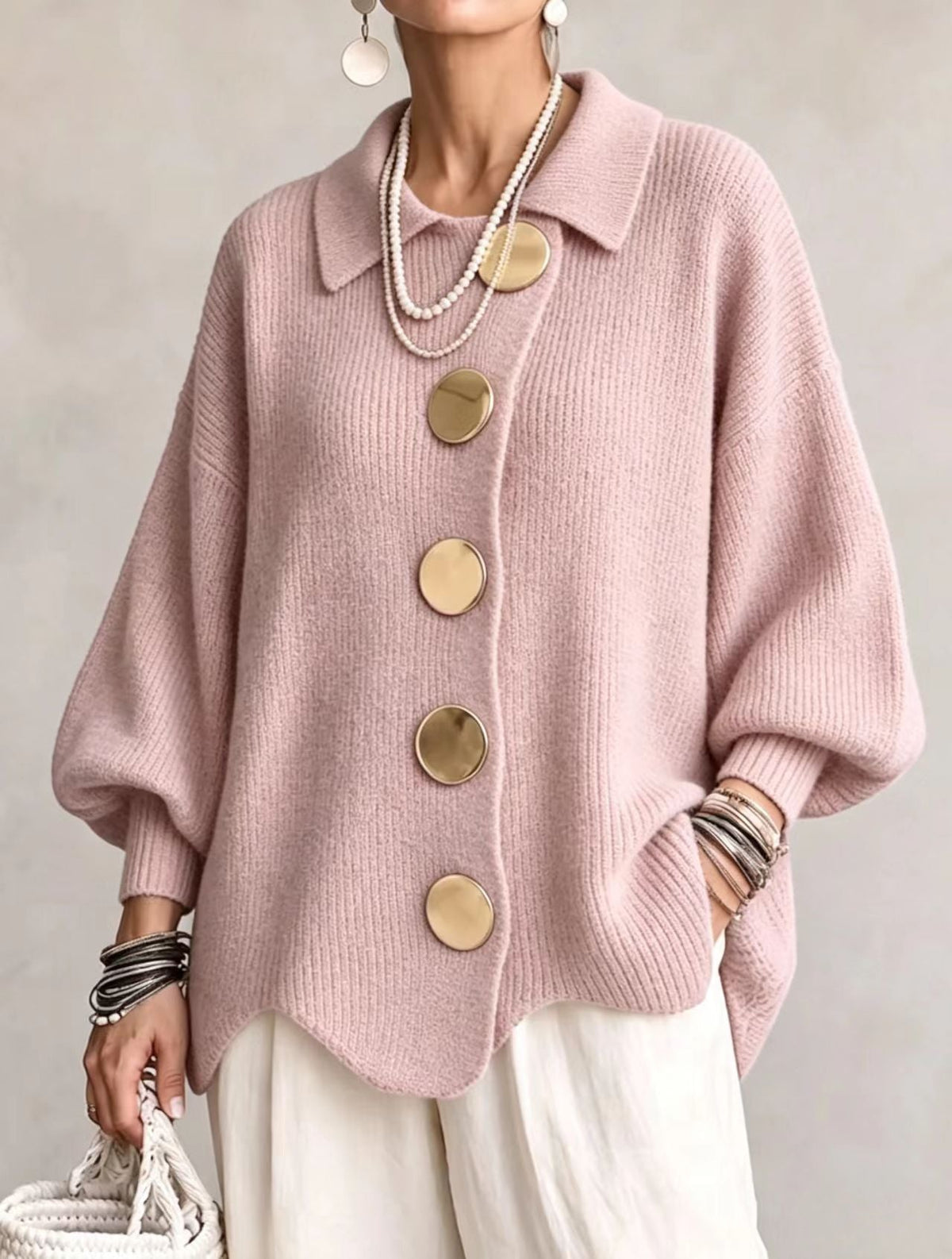 Melania | Cardigan Dama Tricotat cu Nasturi
