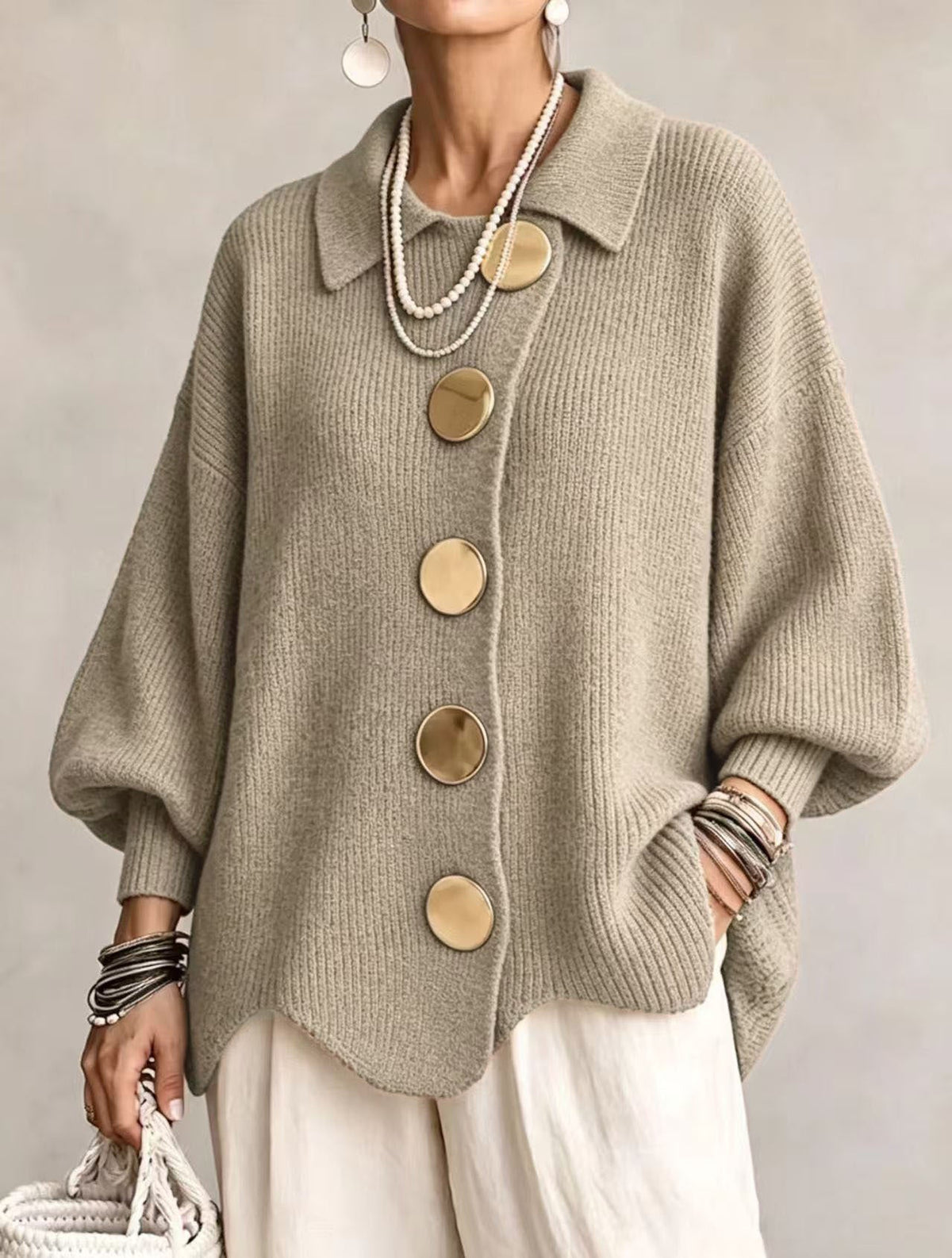 Melania | Cardigan Dama Tricotat cu Nasturi