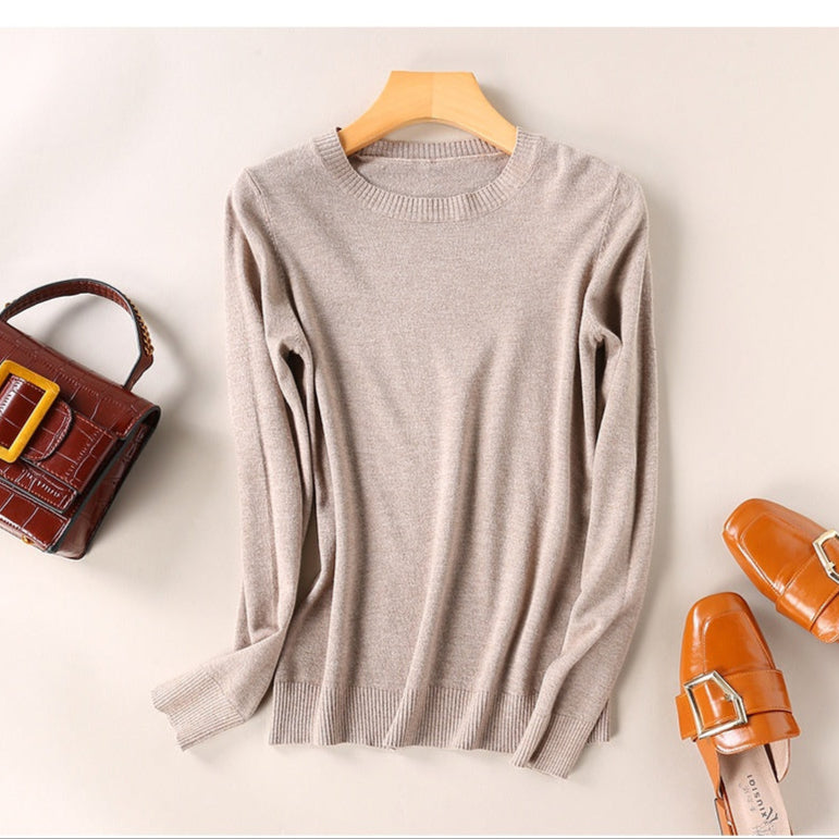 Renata | Pulover Dama din Cashmere cu Guler Rotund