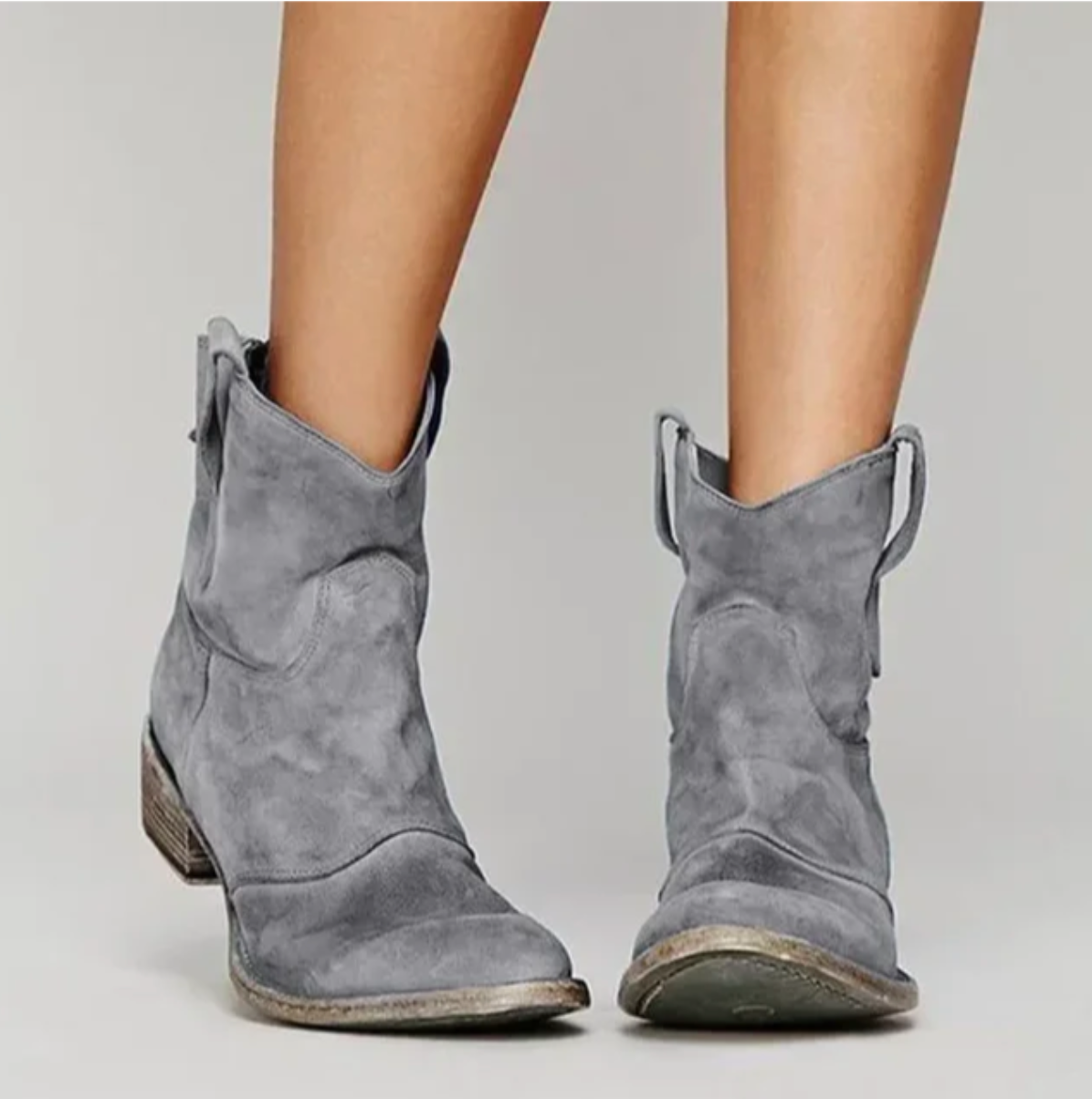 Mălina | Botine Cowboy Dama din Piele Intoarsa