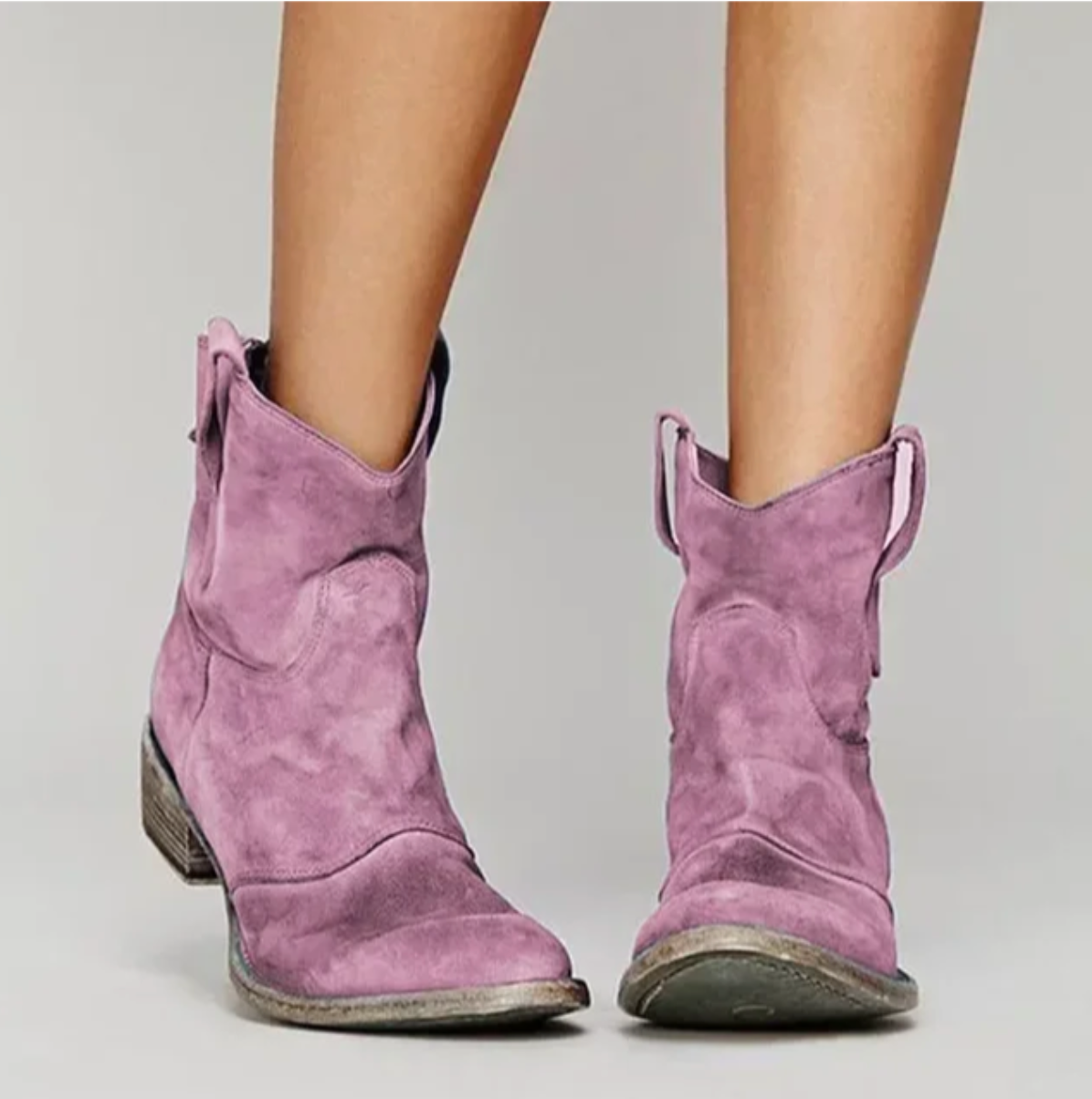 Mălina | Botine Cowboy Dama din Piele Intoarsa