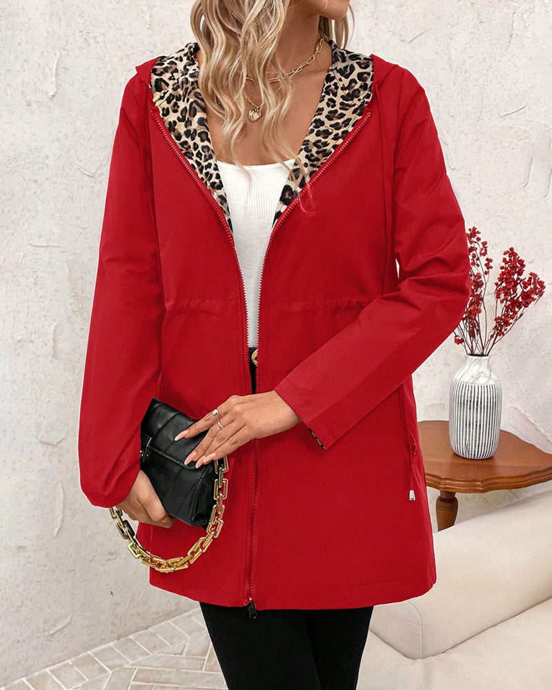 Amalia | Geaca Dama Reversibila cu Imprimeu Leopard