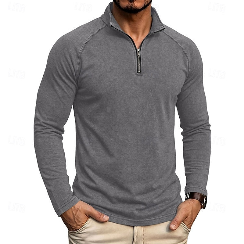 Anton | Pulover Barbati Oversize cu Fermoar la Guler