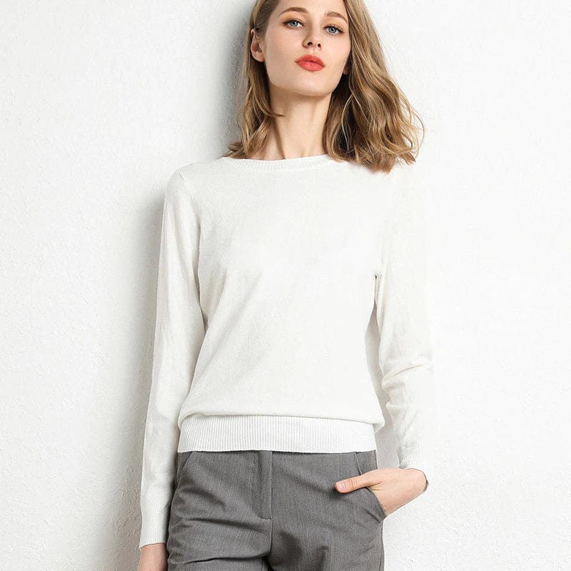 Renata | Pulover Dama din Cashmere cu Guler Rotund