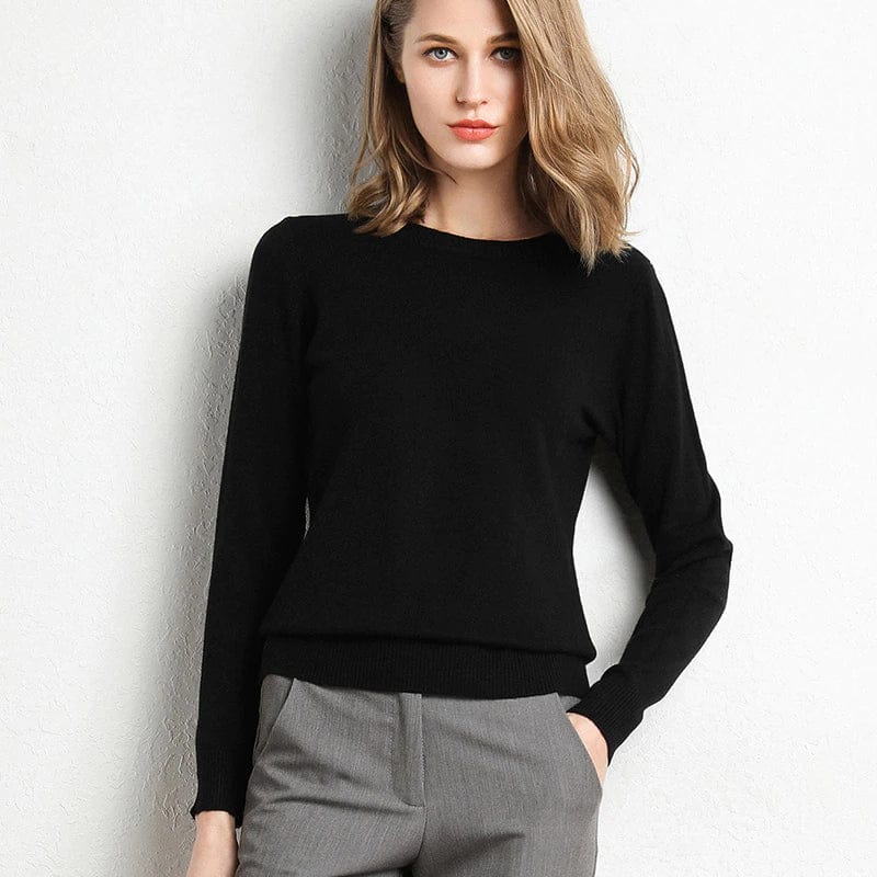 Renata | Pulover Dama din Cashmere cu Guler Rotund