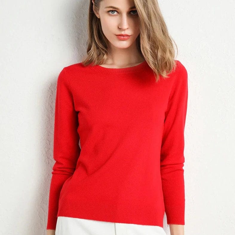 Renata | Pulover Dama din Cashmere cu Guler Rotund