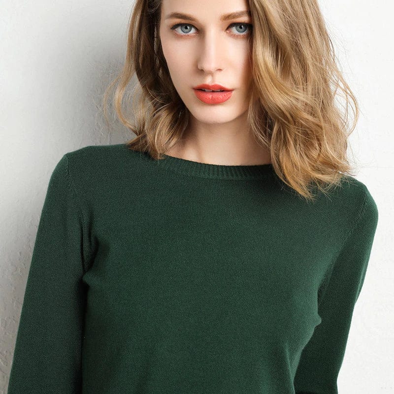 Renata | Pulover Dama din Cashmere cu Guler Rotund