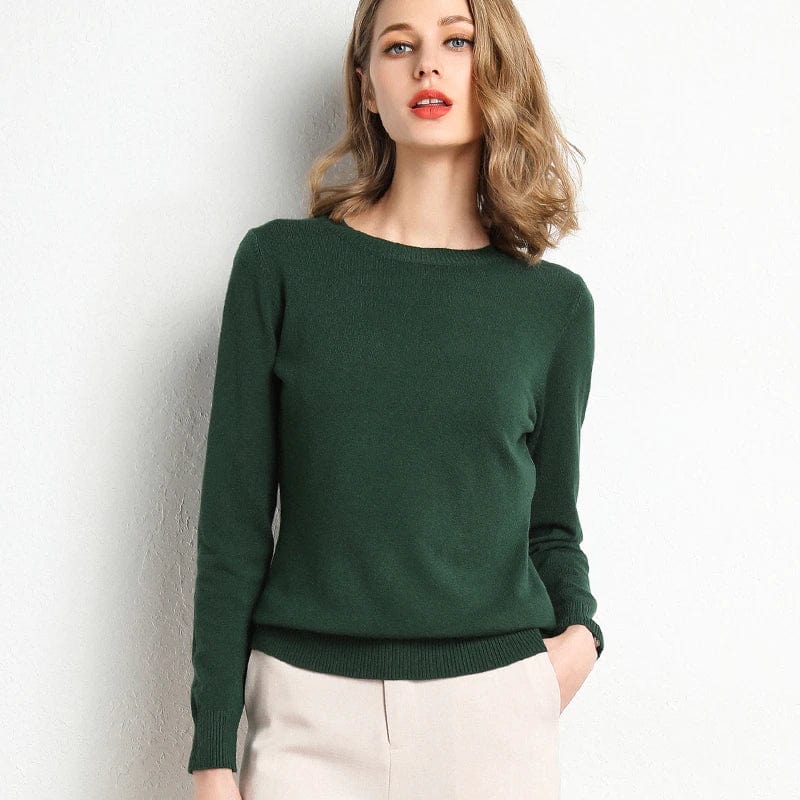 Renata | Pulover Dama din Cashmere cu Guler Rotund