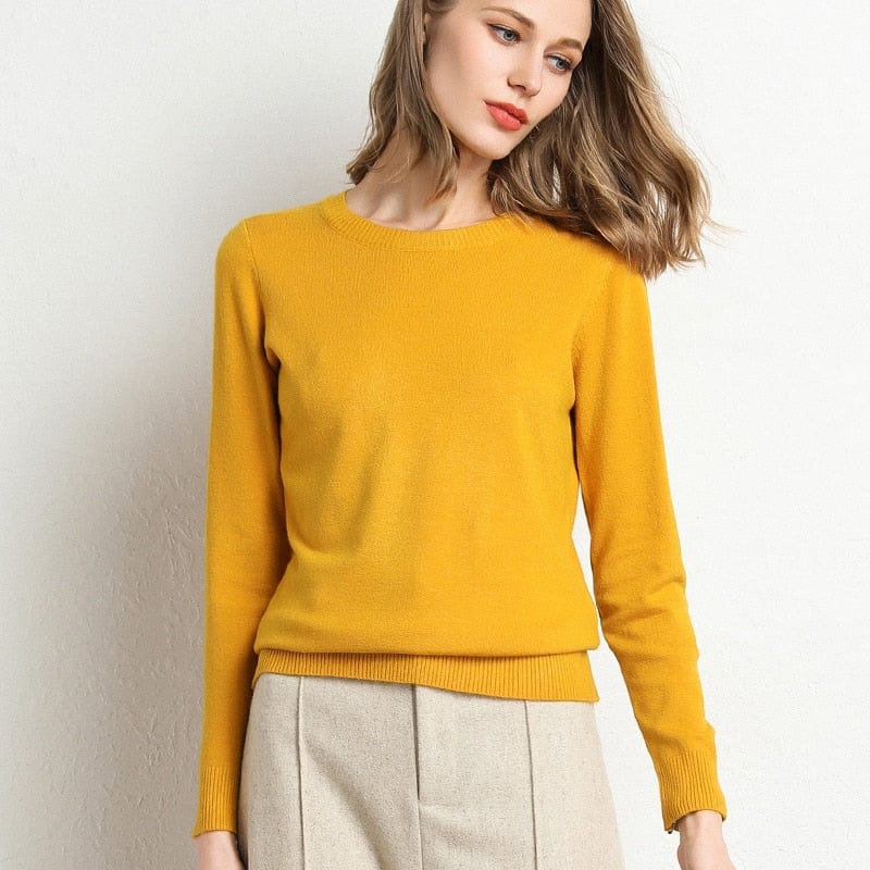 Renata | Pulover Dama din Cashmere cu Guler Rotund