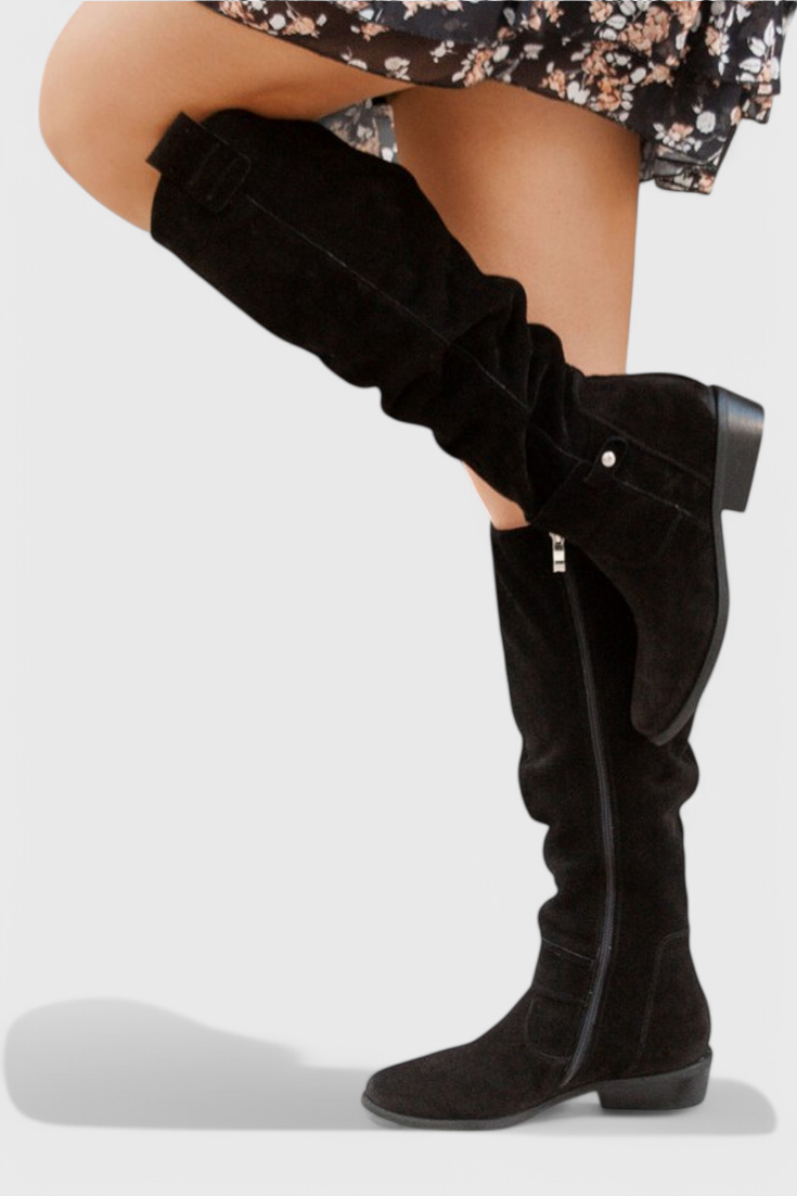 Denisa | Cizme Dama peste Genunchi cu Catarama