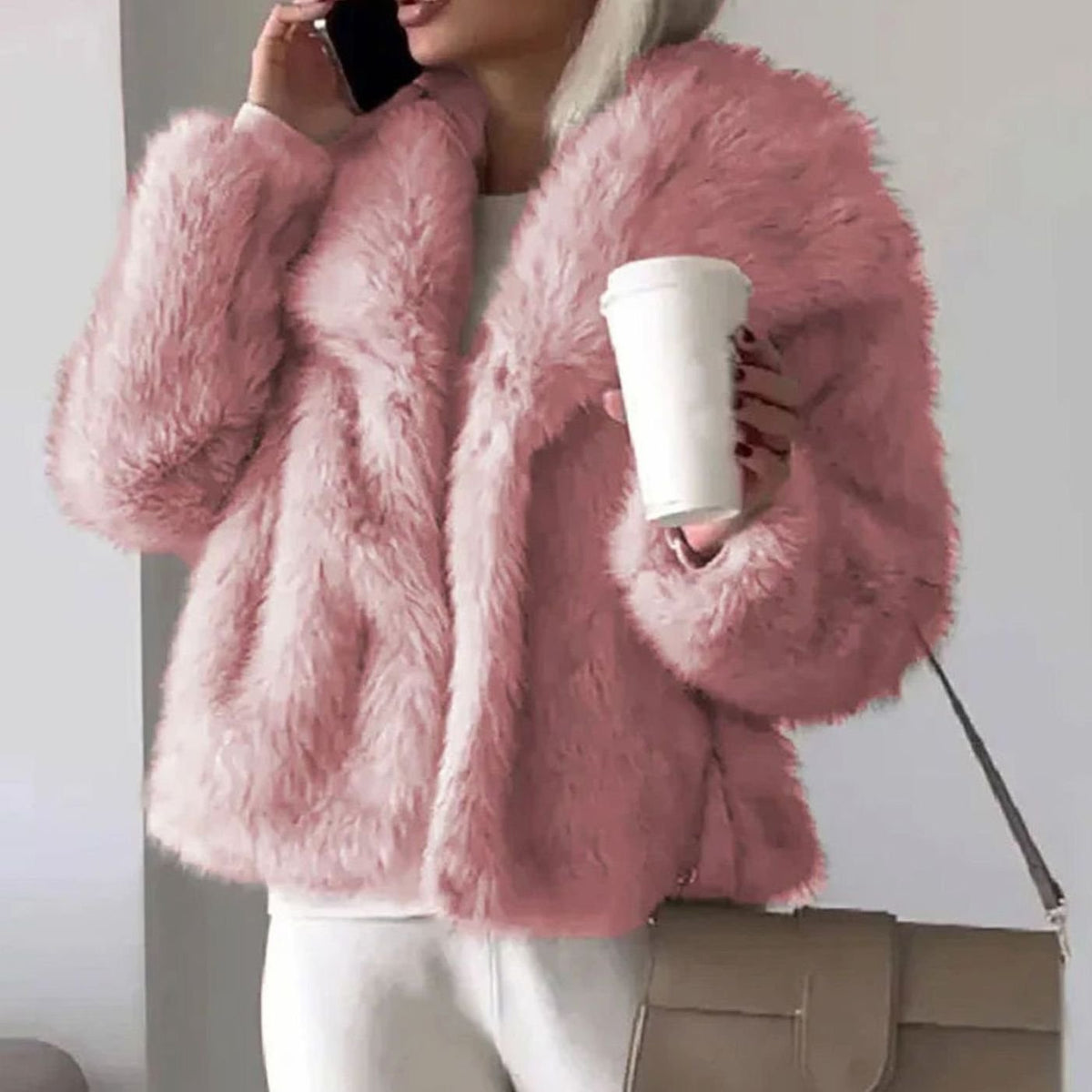 Simona | Geaca Dama Scurta din Blana cu Fata Deschisa